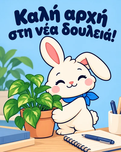 Καλή αρχή στη νέα δουλειά!
