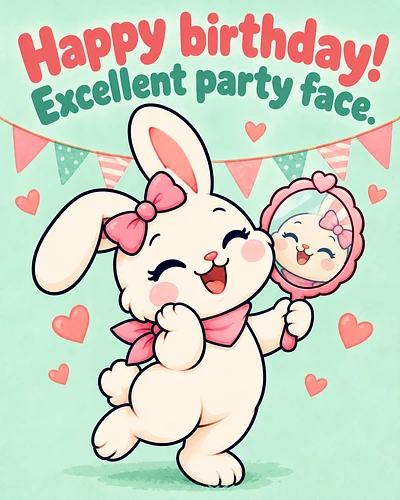 Happy birthday! Excellent party face.