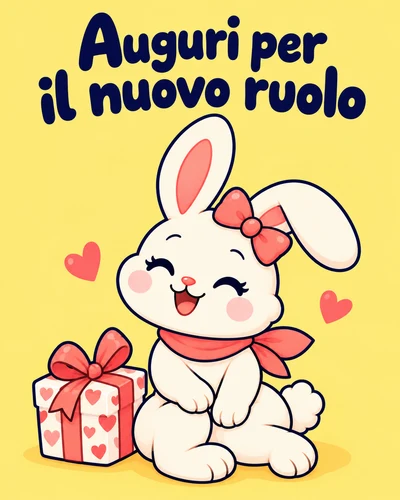 Auguri per il nuovo ruolo